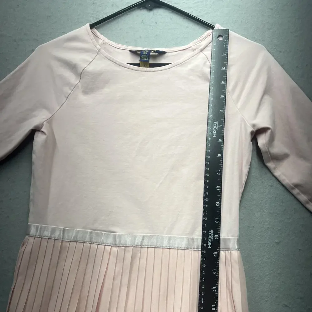 Polo Ralph Lauren Pink Dress Stretch Silk Waist Pleated Skirt Girls Youth XL‎